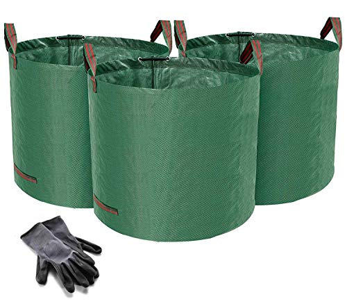 Schramm® 3 Stück Gartensäcke 120L Grün Robusten Polypropylen Gewebe Gartensäcke